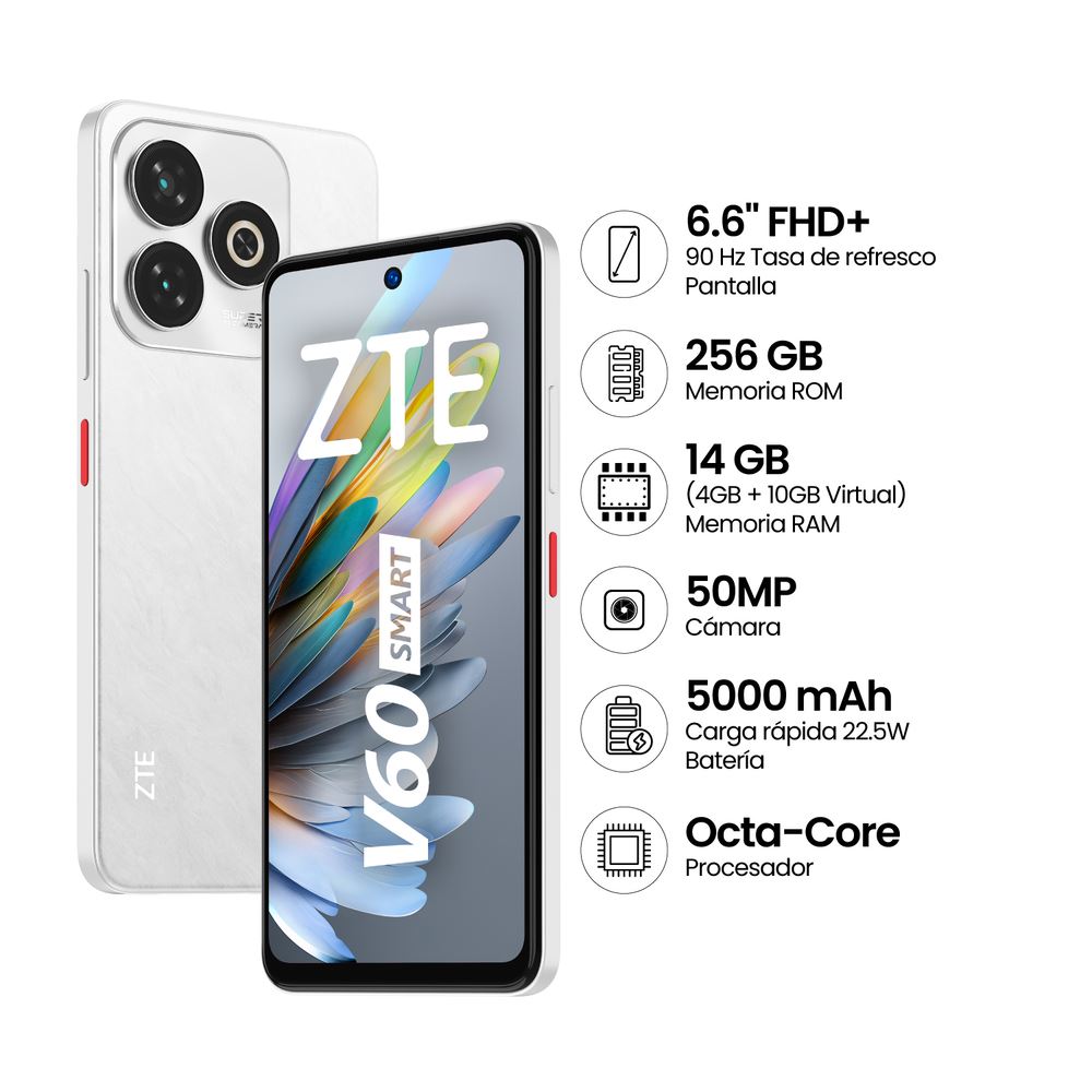 Smartphone ZTE Blade V60 Smart 4GB+256GB - Blanco