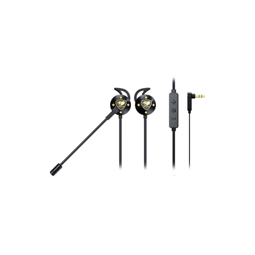 Audífonos In-Ear Gamer Cougar Attila con Doble Micrófono Black/Gold