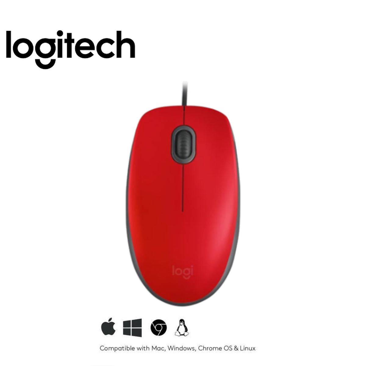 MOUSE LOGITECH M110 SILENT OPTICO USB RED