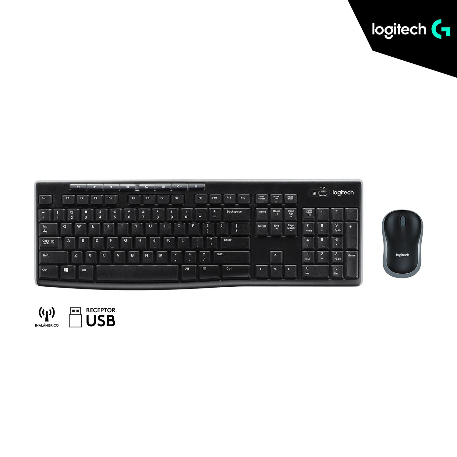 KIT LOGITECH 2 EN 1 TECLADO Y MOUSE MK270 INALAMBRICO