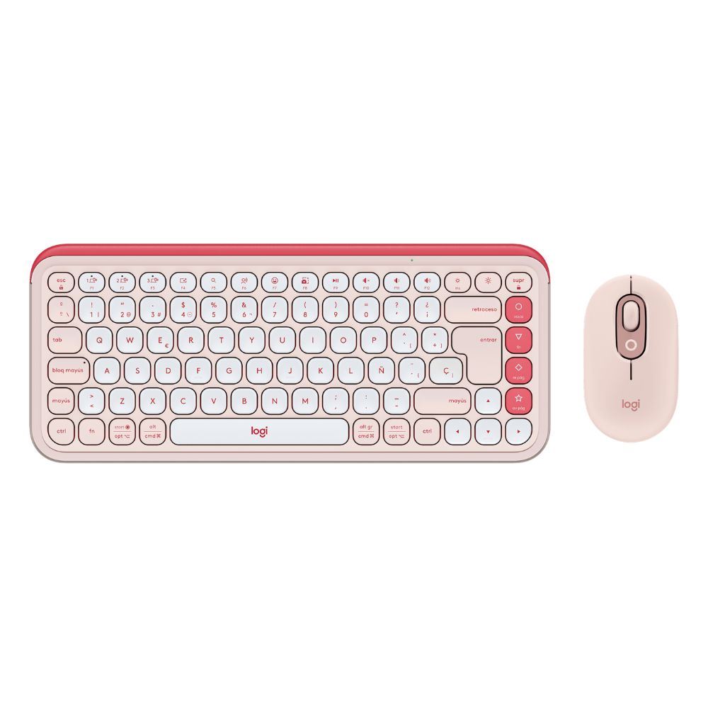Teclado Y Mouse Logitech Pop Icon Bluetooth Wireless Rosa