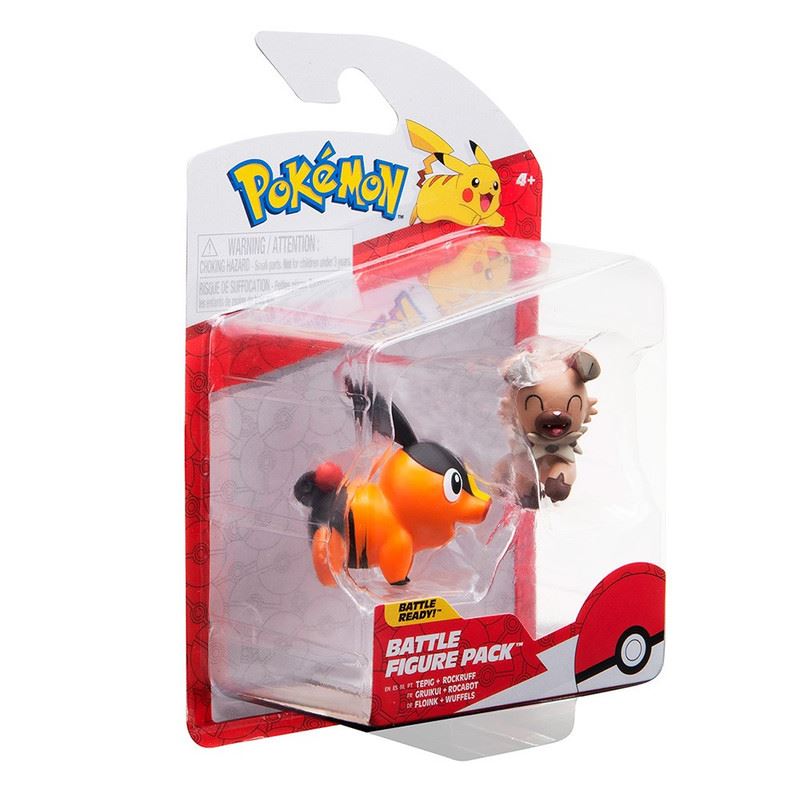 Pokemon Figuras De Batalla X 2 Muñecos Tepig + Rockruff