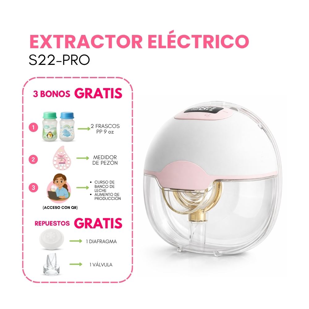 Extractor de Leche Eléctrico Manos Libres S22 Pro