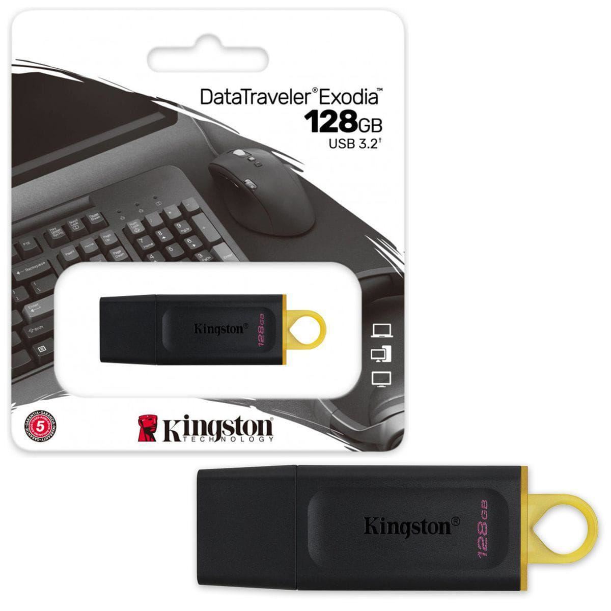 MEMORIA USB EXODIA KINGSTON 128 GB NEGRO