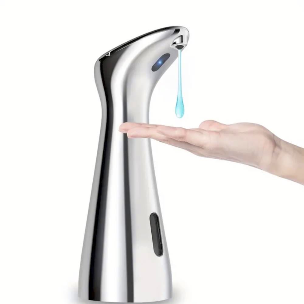 Dispensador color plata automático de jabón sin contacto