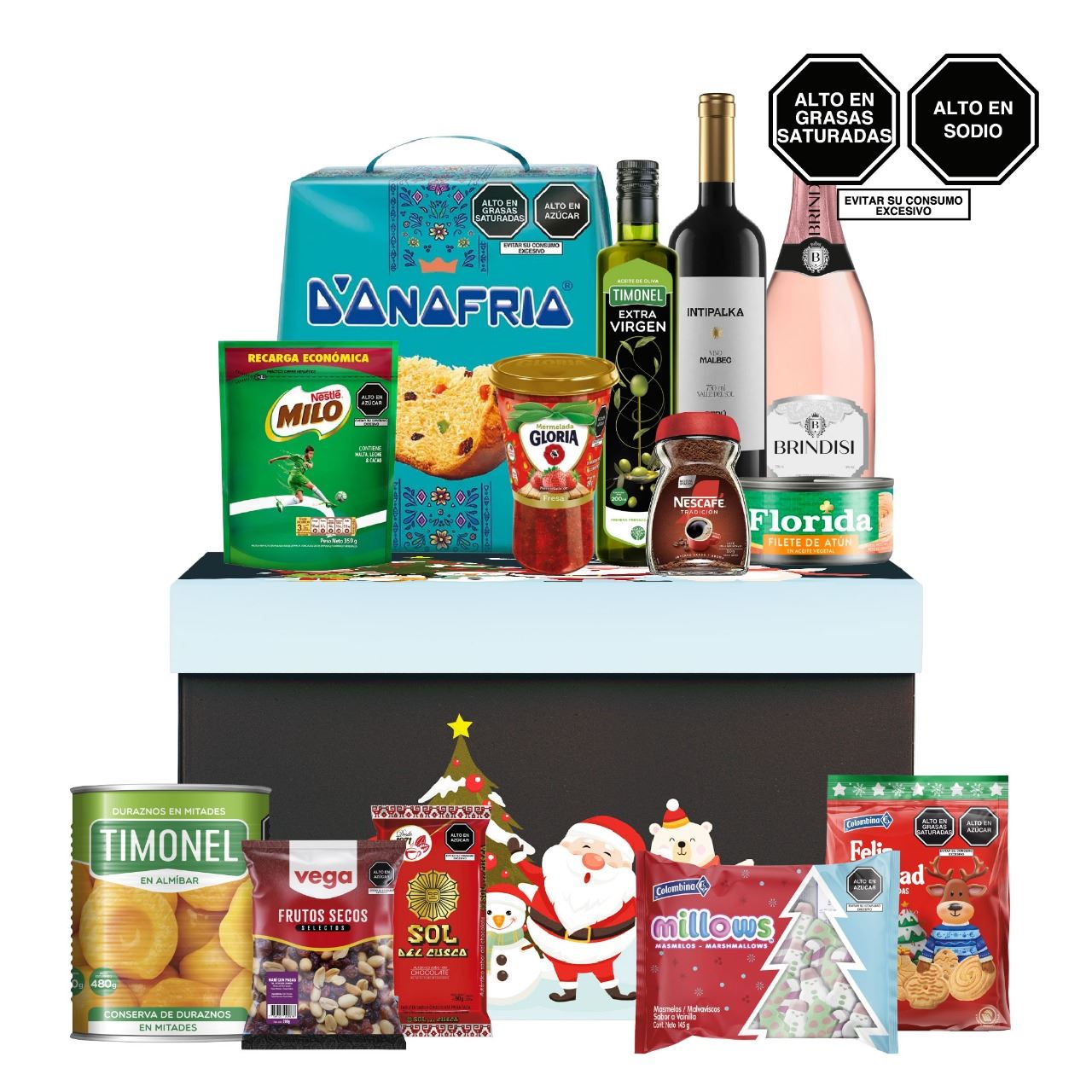 Canasta Navideña Natividad Caja Azul Navidad - Vega