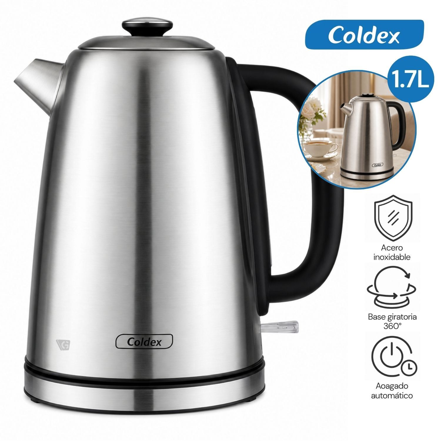 Hervidor Eléctrico Coldex 1.7L CX HV17IX