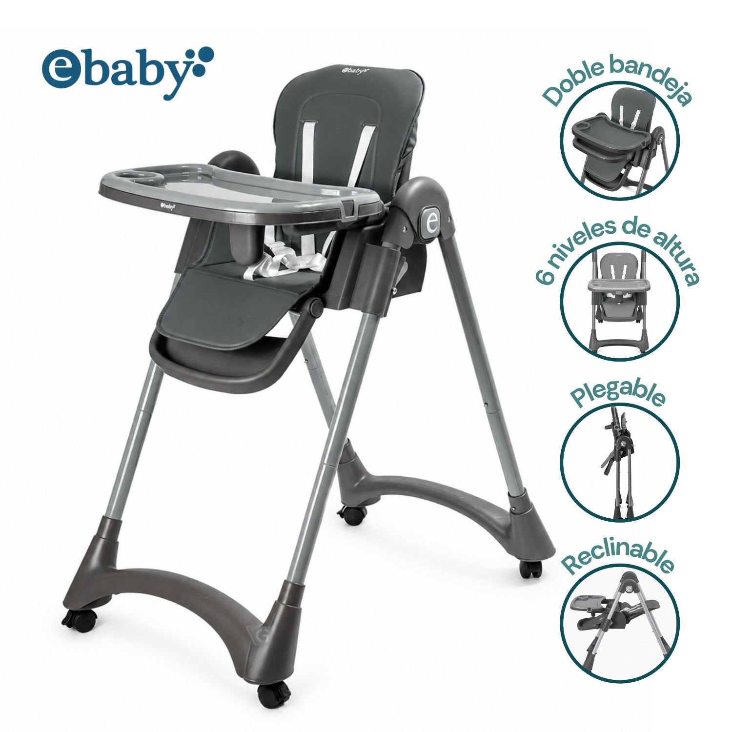 Silla de comer LEIA  EB642 Gris