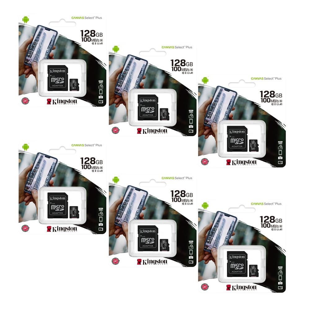 MEMORIA MICROSD KINGSTON 128GB KIT DE 6 UNIDADES