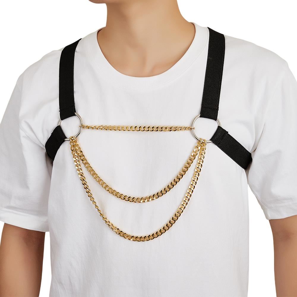 Arnés de Pecho con Cadenas Doradas
