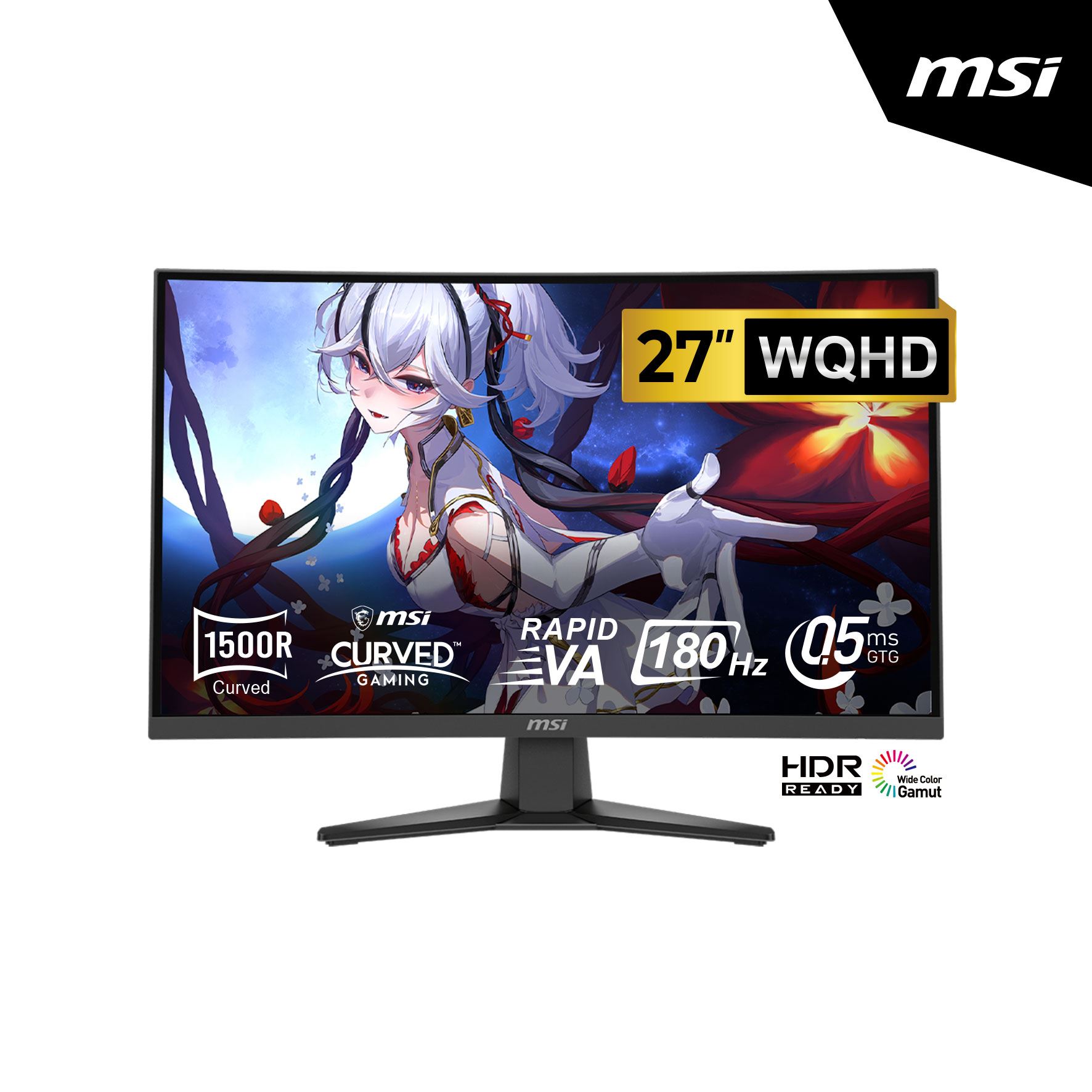 MONITOR GAMING MSI MAG 275CQF E18 27" CURVO 180HZ 0.5MS GTG DP HDMI RAPID VA