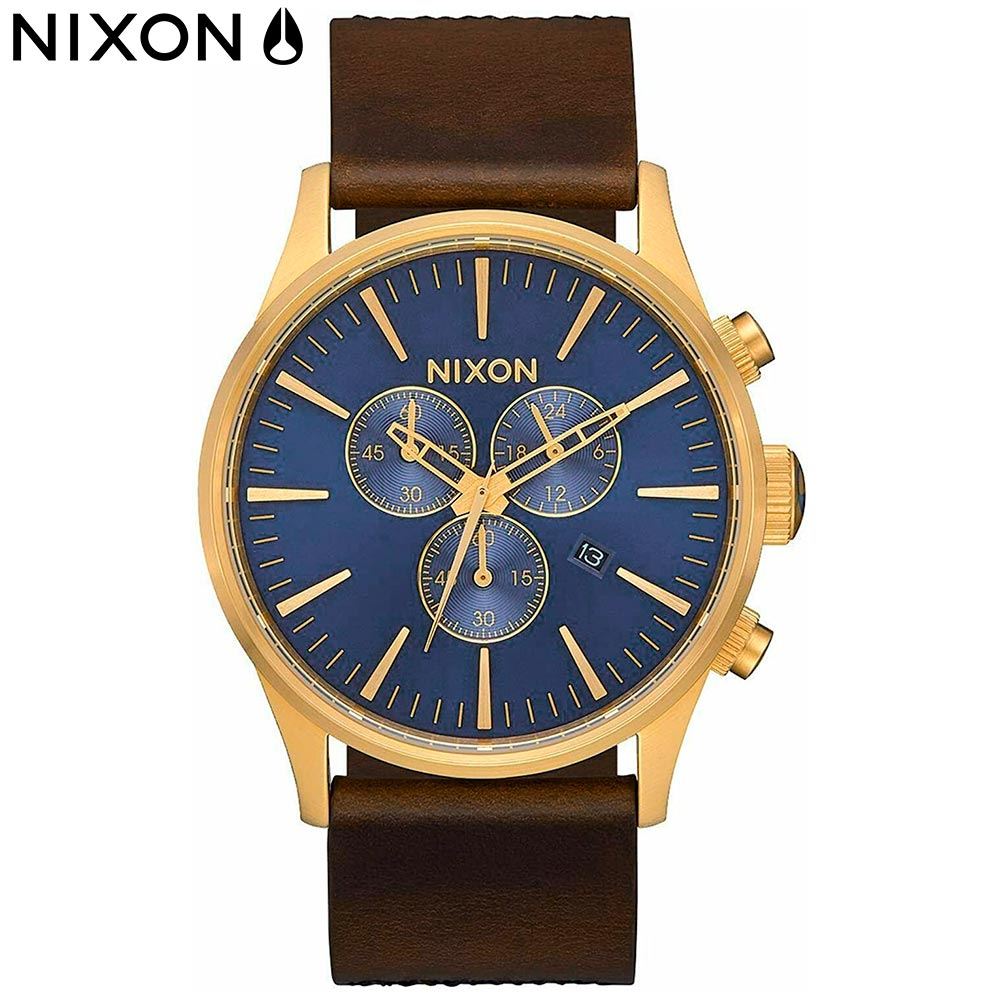 Reloj Nixon Sentry Chrono A4053210 Acero Inoxidable Correa de Cuero