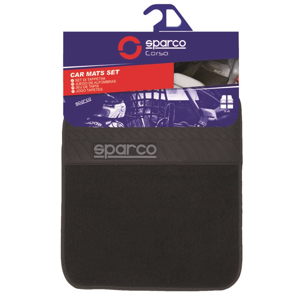 Tapete de PVC 3 Piezas Negro SPARCO