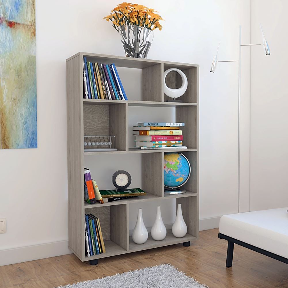 BIBLIOTECA OFFICE CON VARIAS REPISAS - CENIZA | TUHOME