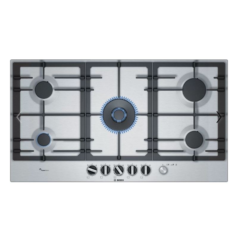 Cocina Empotrable Bosch PCR9A5M90V a Gas 90 cm Acero Inoxidable