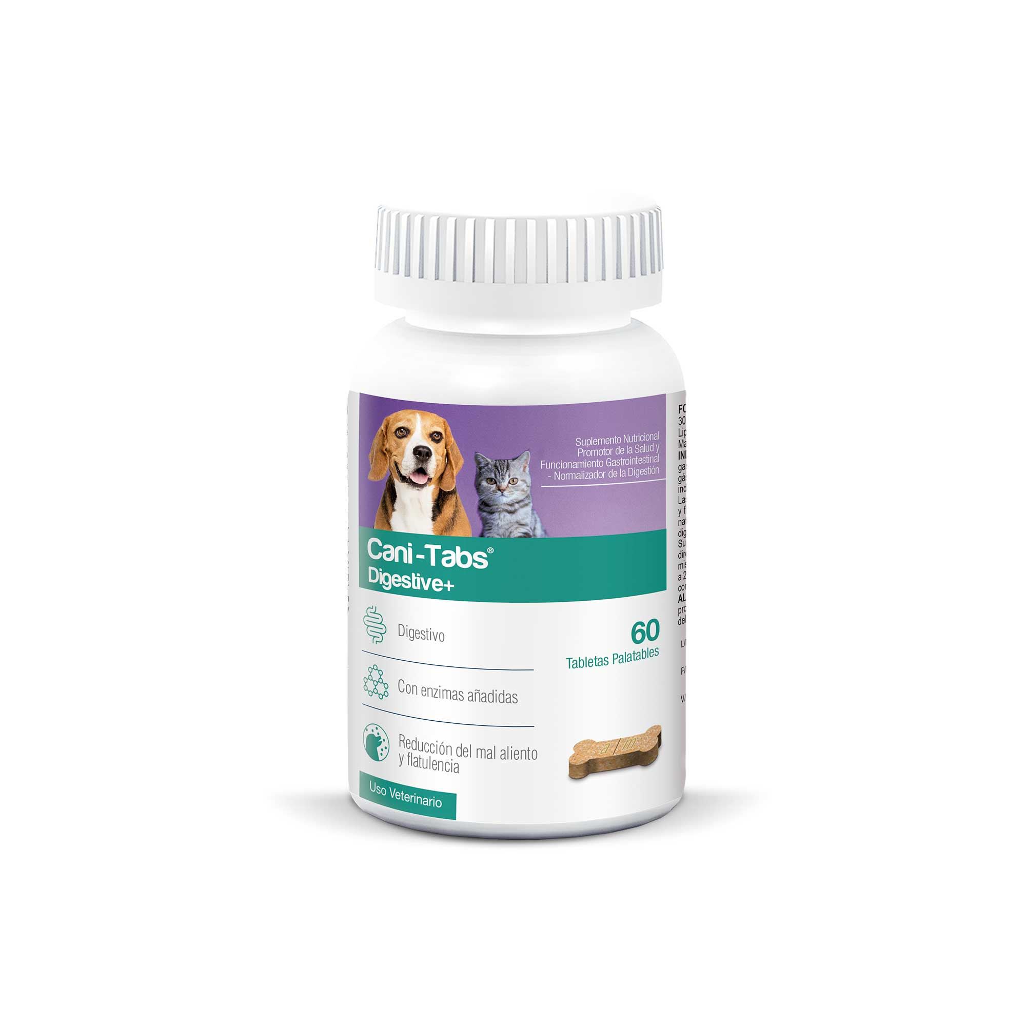 VITAMINA SUPLEMENTO PARA PERROS Y GATOS CANI-TABS DIGESTIVE+ X 60 TAB