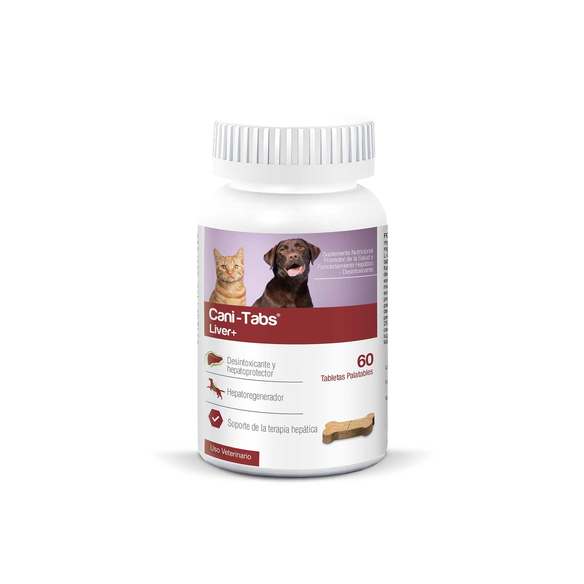 VITAMINA SUPLEMENTO PARA PERROS Y GATOS CANI-TABS LIVER+ X 60 TAB