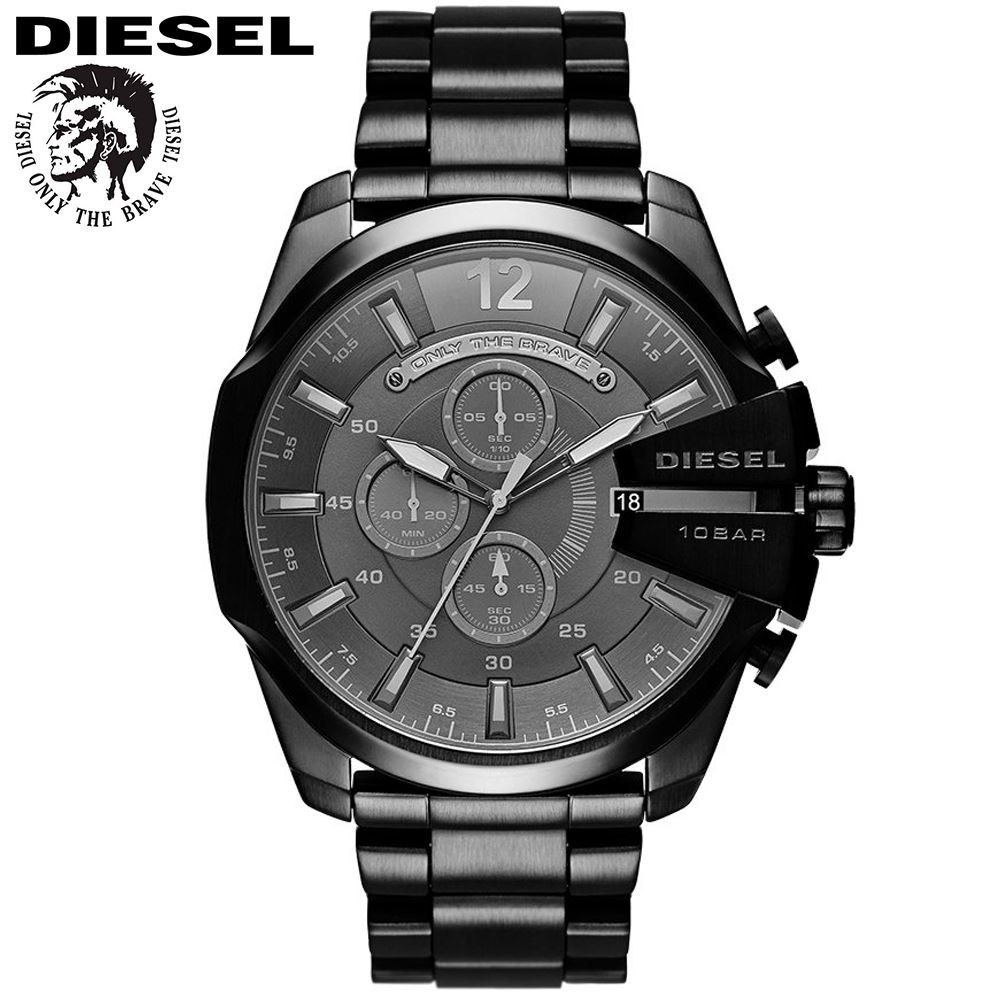 Reloj Diesel Mega Chief DZ4355 Fecha Cronometro Acero Inoxidable Negro
