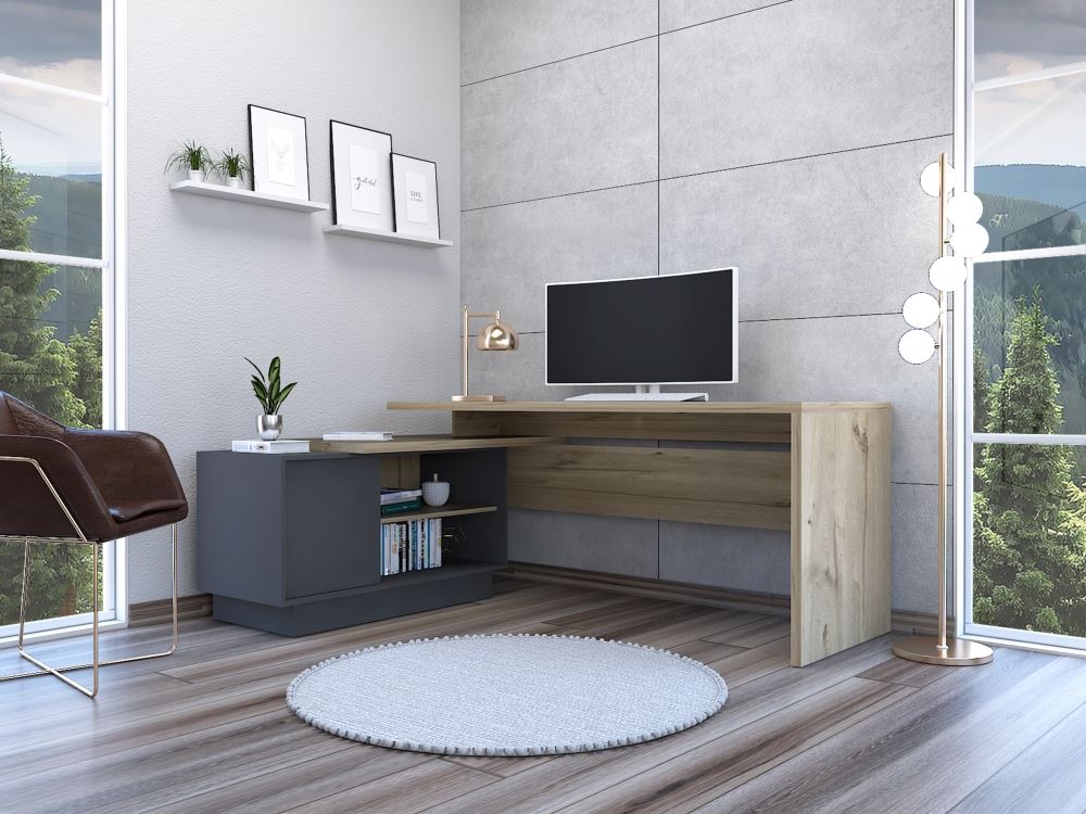 ESCRITORIO EN L 1 PUERTA OFFICE 71,2X179,0X125,7 CM | TUHOME