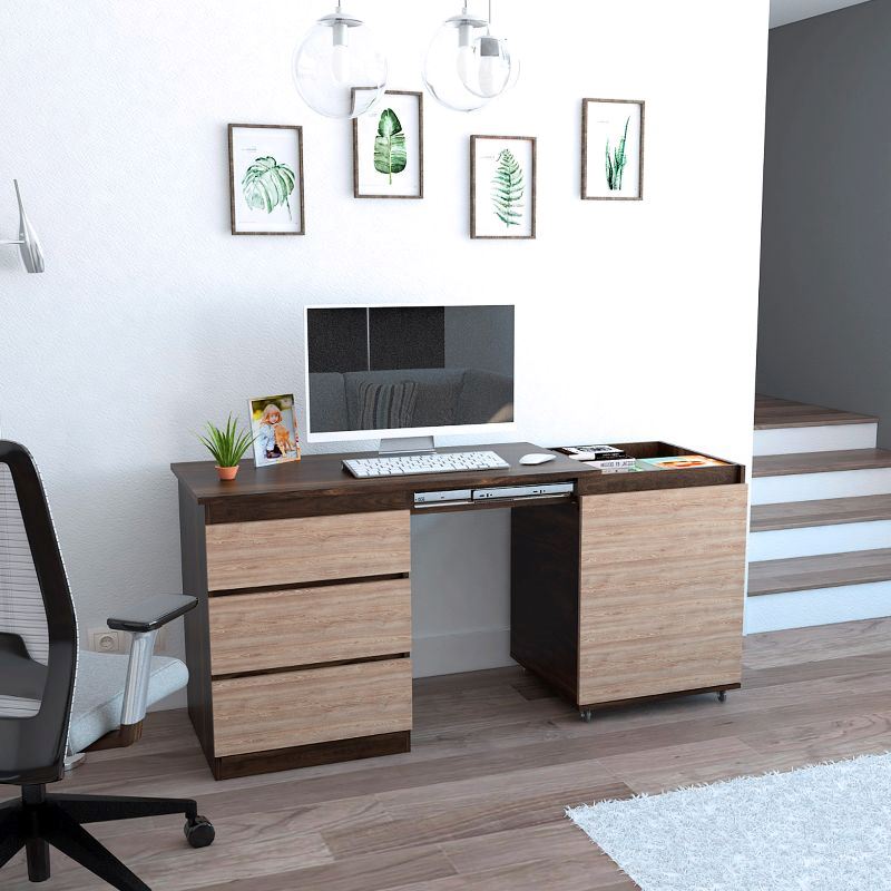 ESCRITORIO OFFICE 10, MODELO: OFFICE, COLOR: HABANO / MIEL