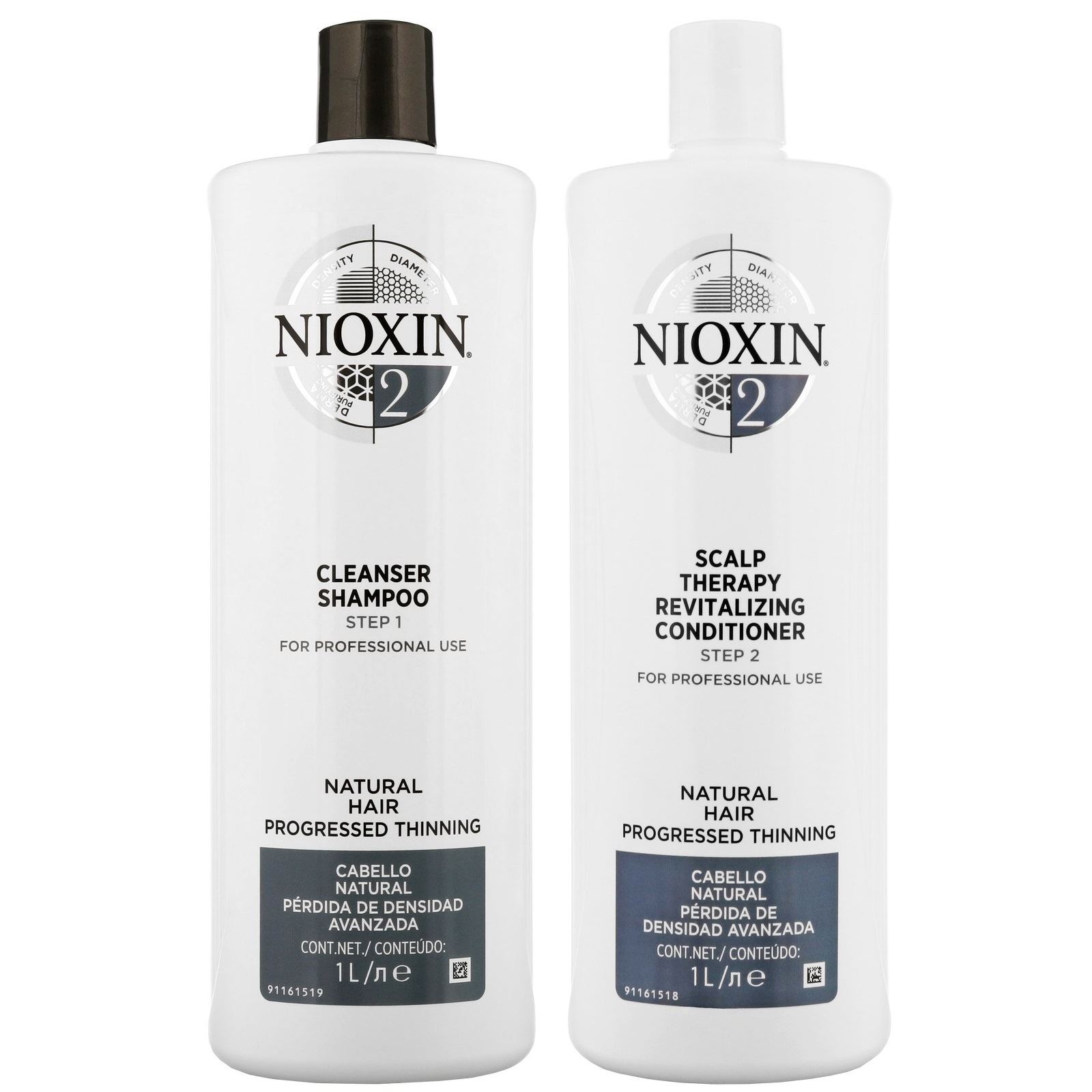 Nioxin-2 Shampoo Densificador 1000ml + Acondicionador Cabello Natural