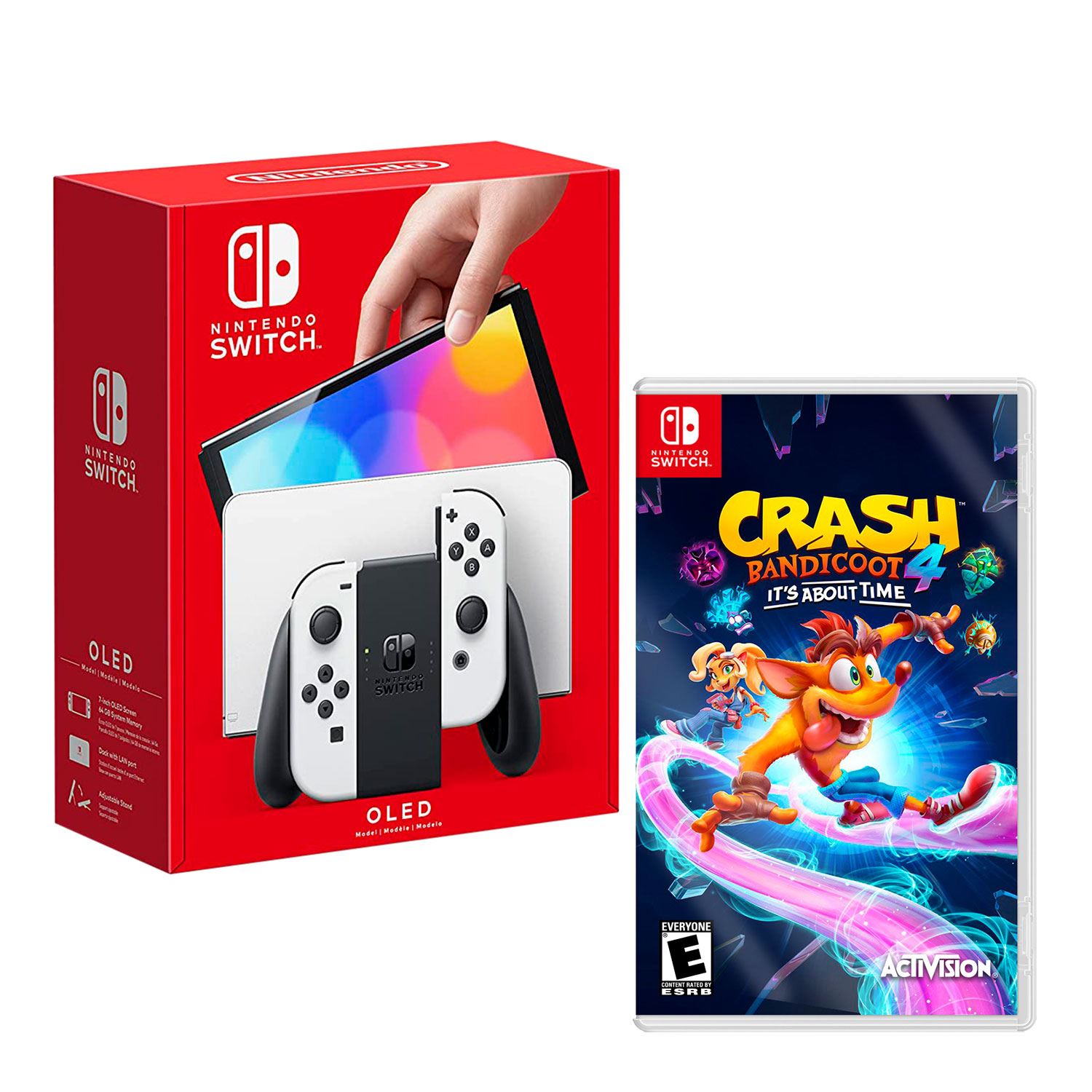 Consola Nintendo Switch Oled Blanco + Crash Bandicoot 4