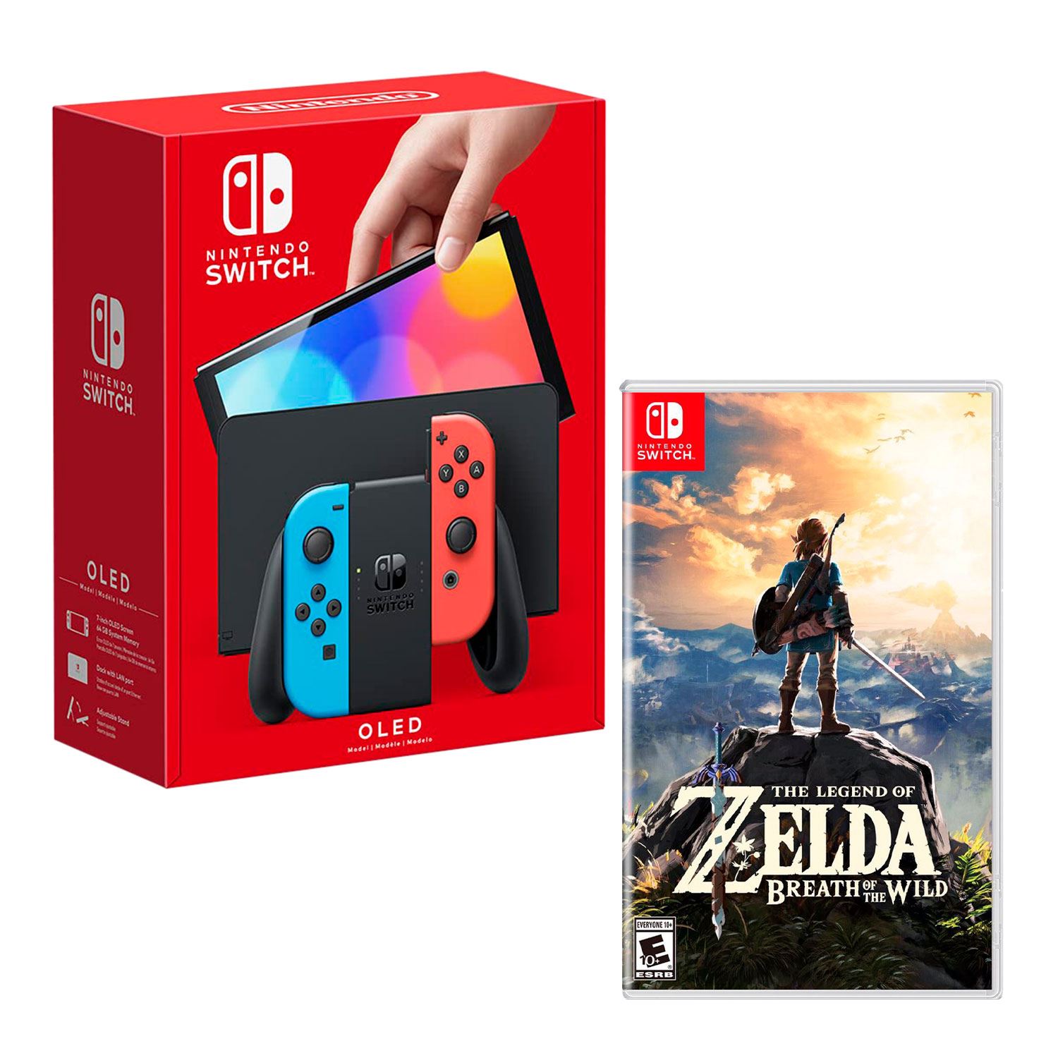 Consola Nintendo Switch Oled Neon + Zelda Breath of the Wild
