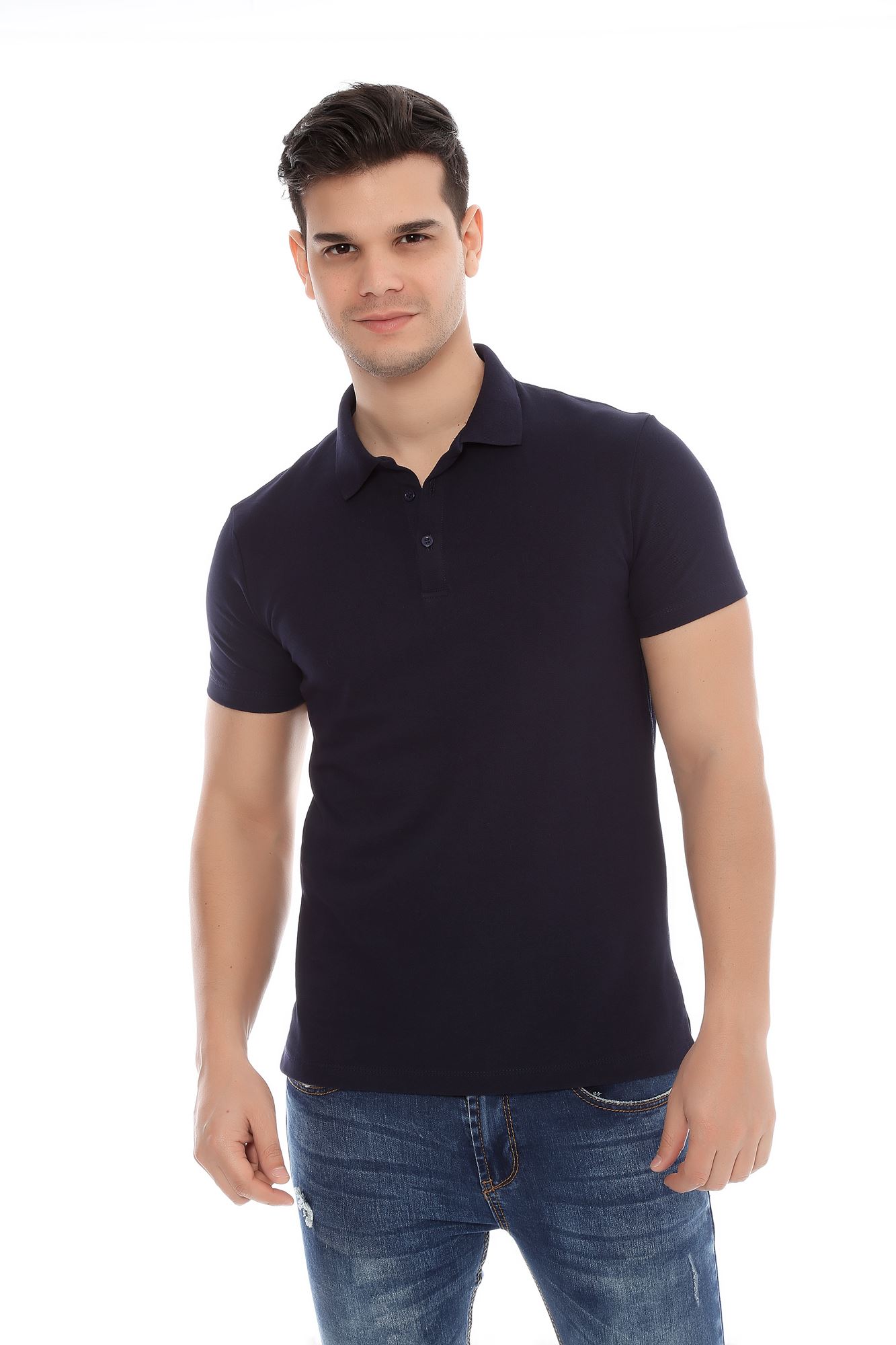 polo camisero azul