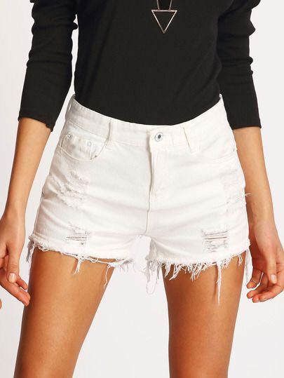 short jean blanco mujer