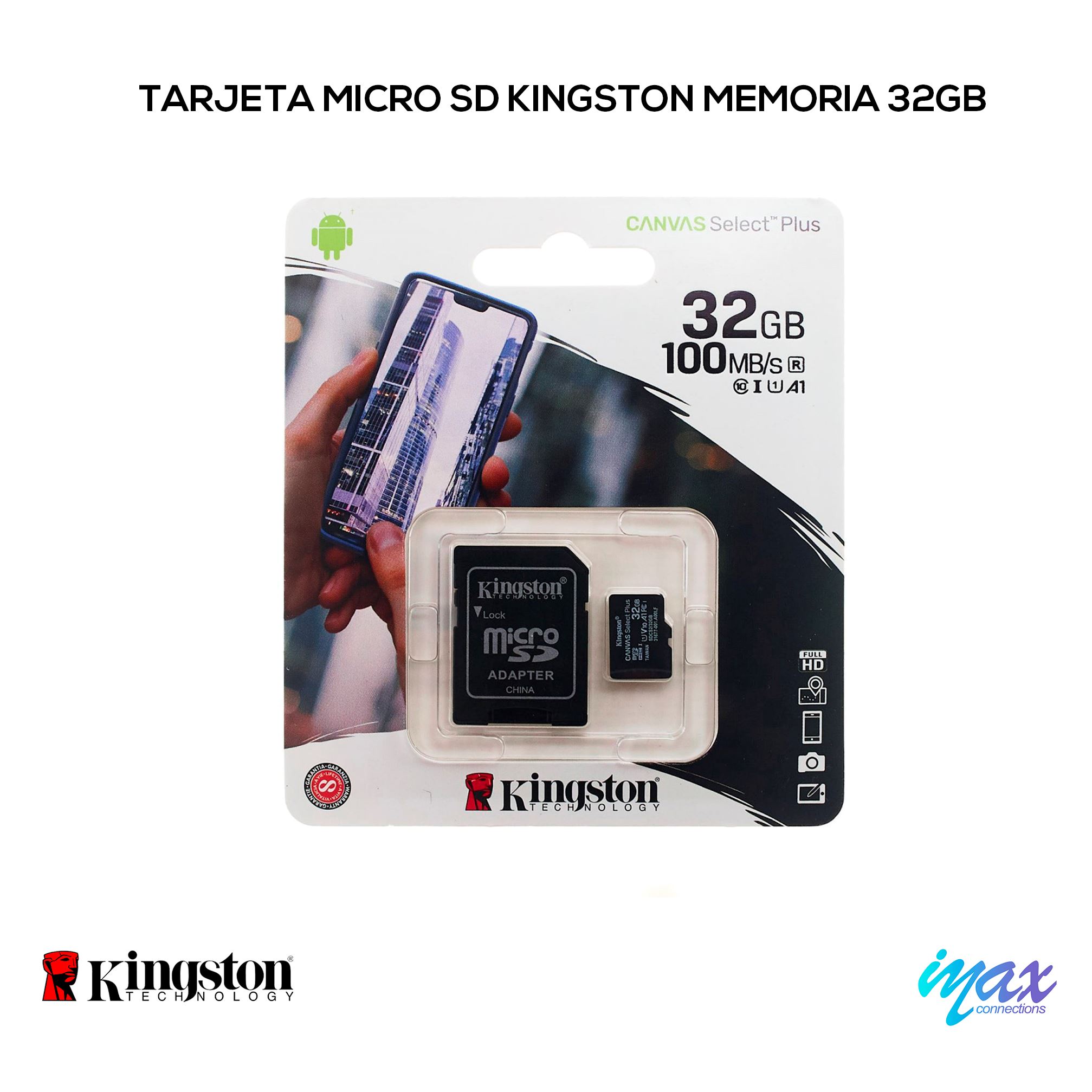 Tarjeta Micro SD Kingston memoria 32gb clase 10 original
