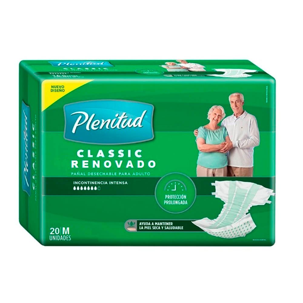 Pañal PLENITUD Classic Verde Talla M Paquete 20un