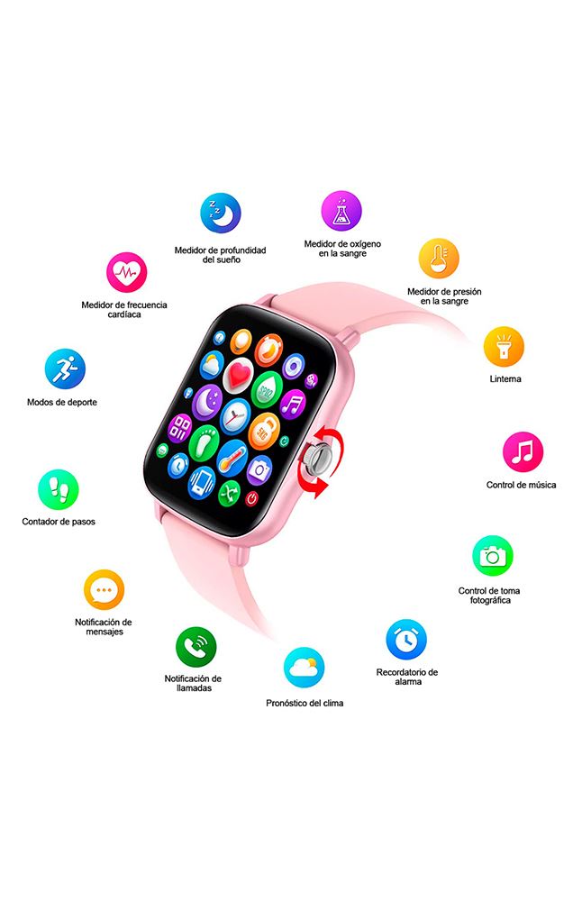 Smartwatch Colmi P8 Plus con Oximetro Incorporado - Rosado | Juntoz