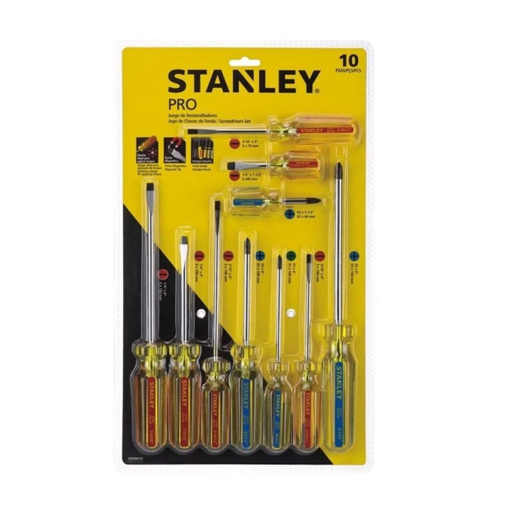 Juego De Destornilladores Pro 10 Piezas Stanley STHT69172