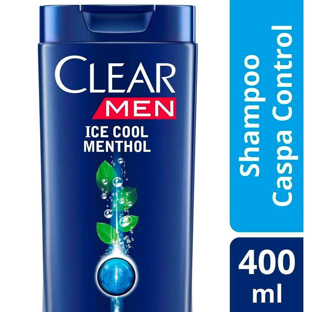 Shampoo CLEAR Men Ice Cool Menthol 2en1 Frasco 400ml