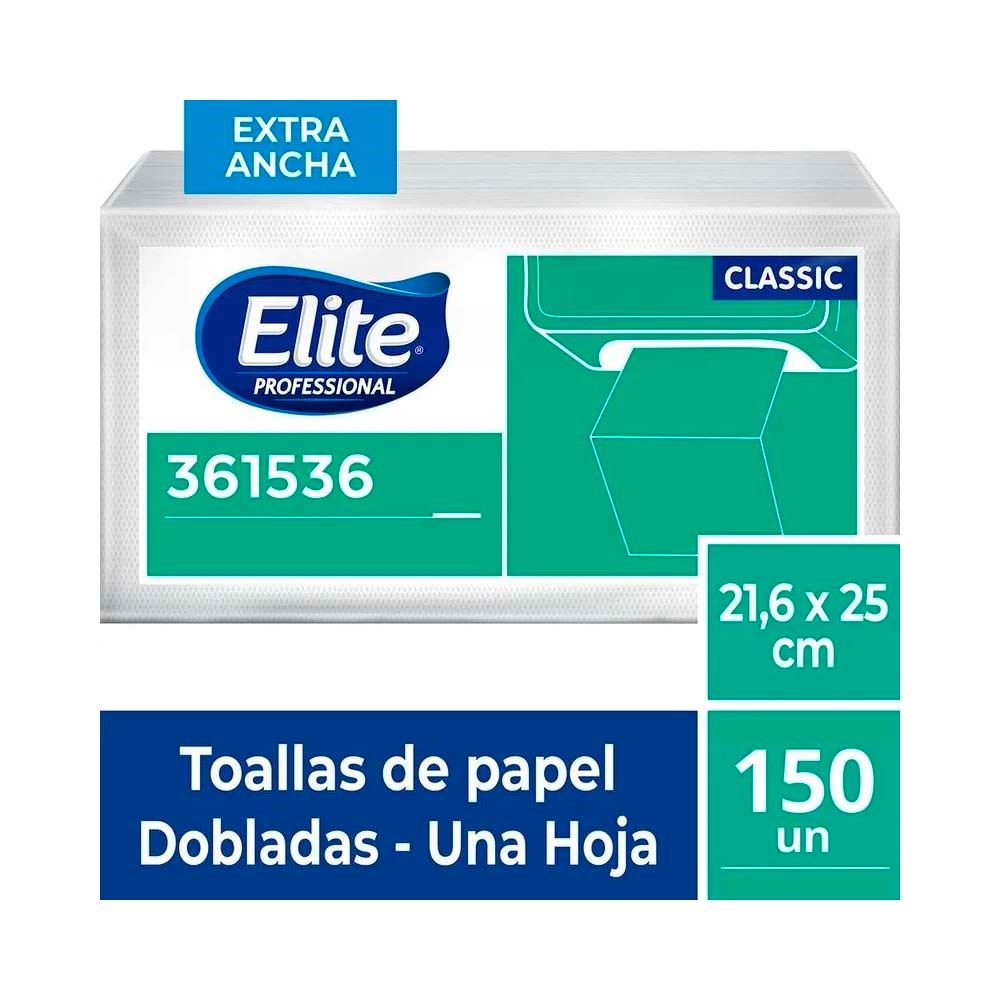 Papel Toalla ELITE Profesional Interfoliadas 150u Paquete 1un