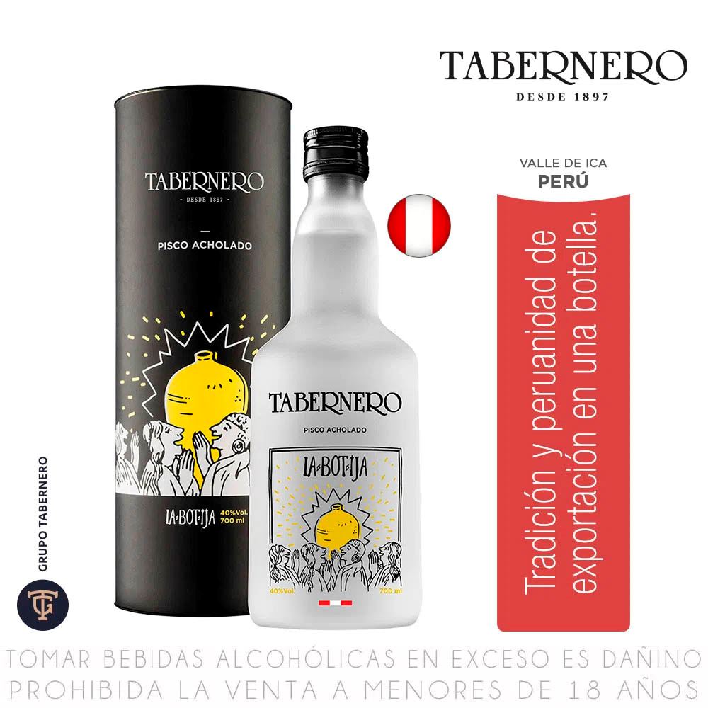 Pisco Tabernero La Botija Acholado 700ml