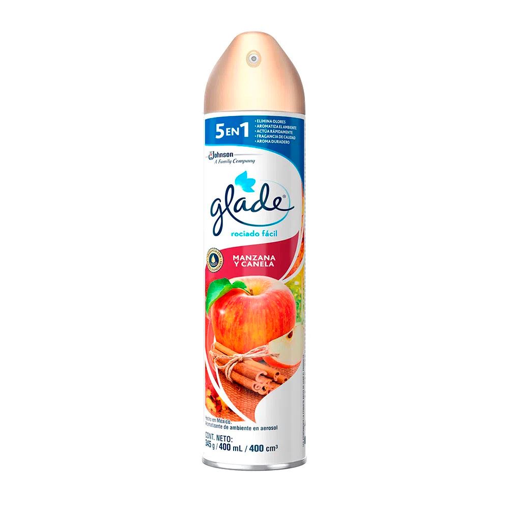 Aromantizante en Spray GLADE 5 en 1 Manzana y Canela Frasco 400ml