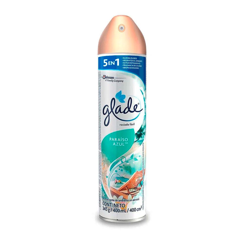 Aromantizante en Spray GLADE 5 en 1 Paraiso Azul Frasco 400ml