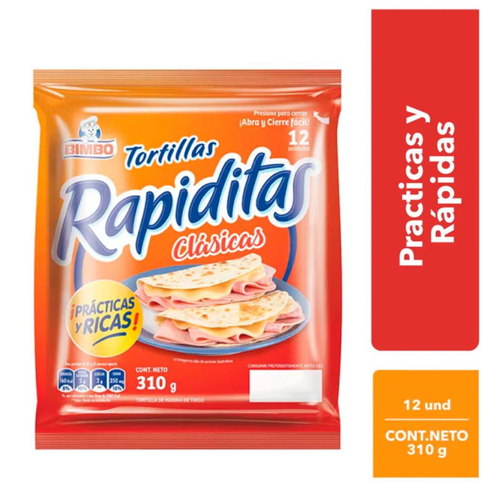 Tortillas Clásicas BIMBO Paquete 310 gr 12 un