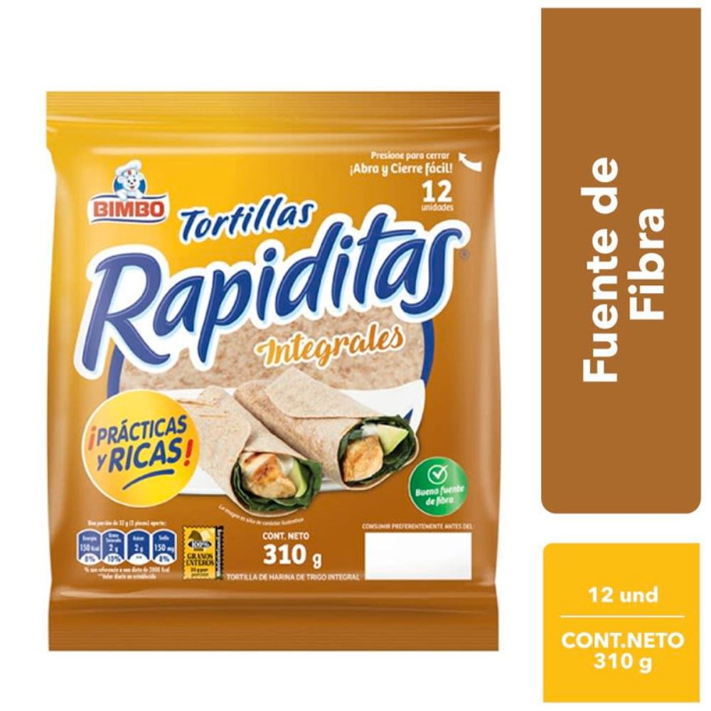 Tortillas Integral BIMBO Paquete 310 gr 12 un