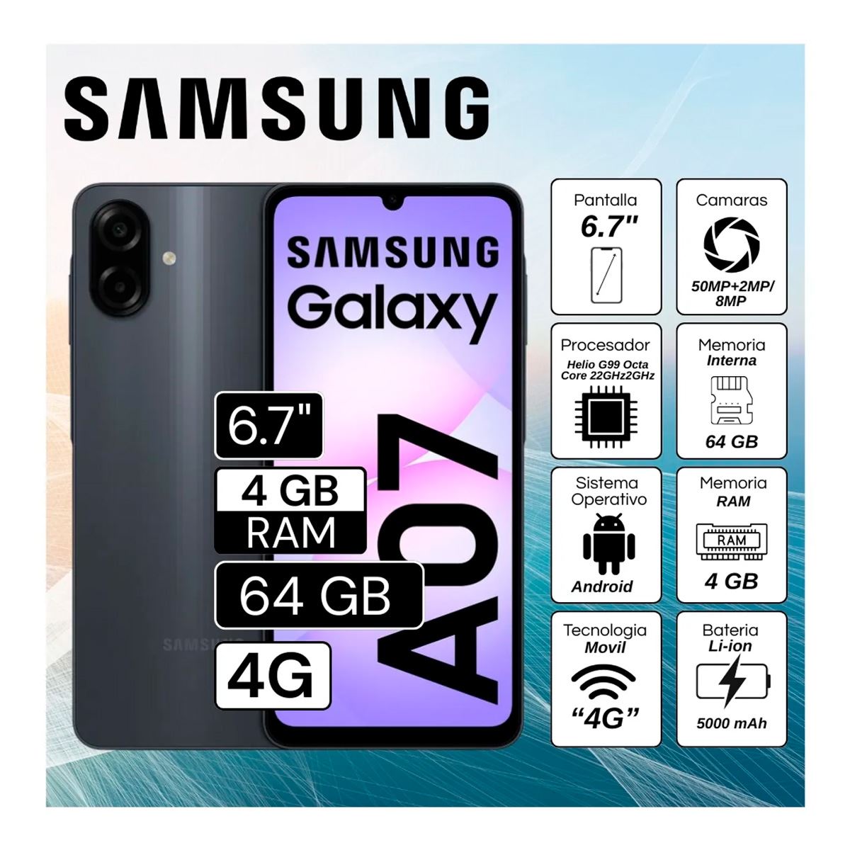 CELULAR GALAXY A07 4RAM 64GB