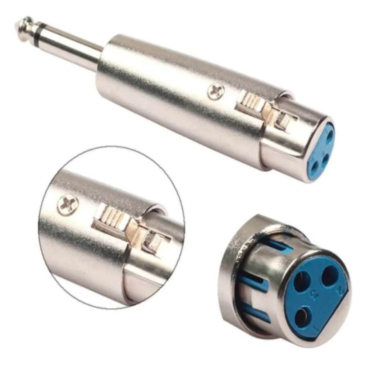 Adaptador Audio XLR Hembra A Plug Mono De 6.5mm Macho
