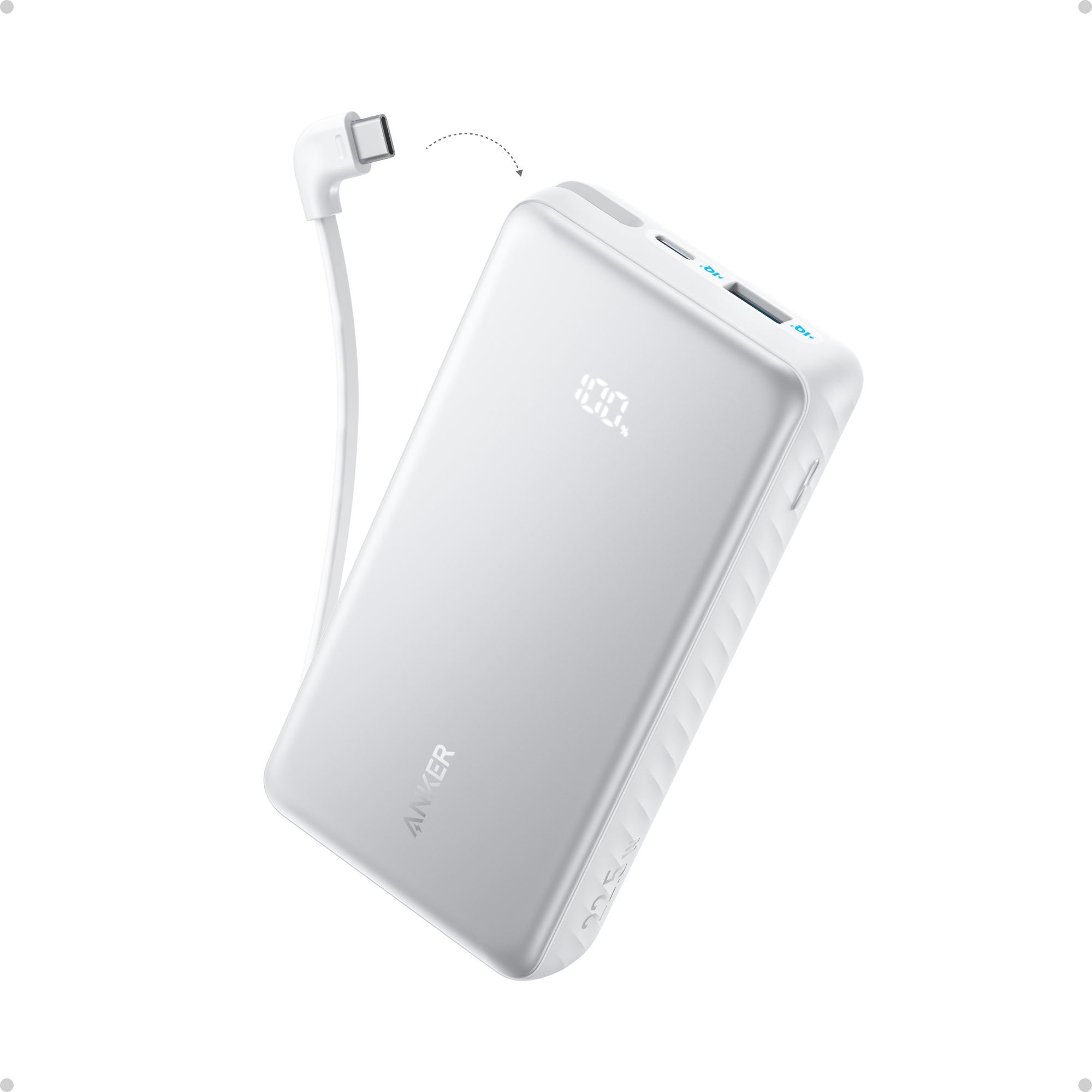 Anker Zolo Power Bank 20K 22.5W Built-In USB-C Cable H Offline UN Excl. CN Europe White1