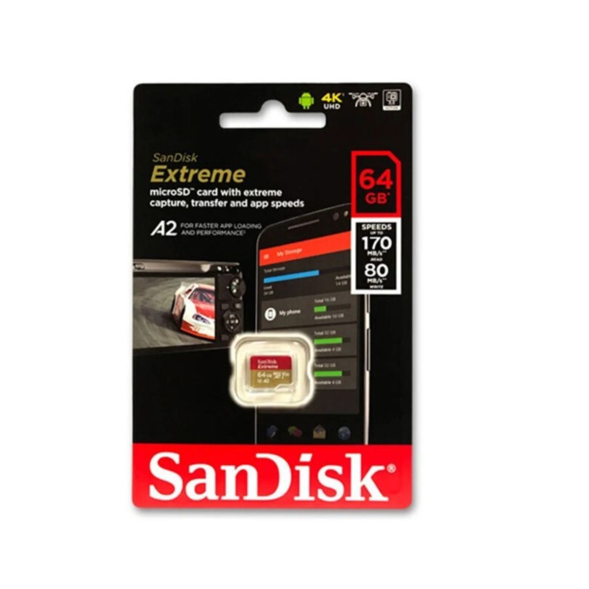 Carte SD SCAN DISK EXTREM 64GB V30 PARALENZ