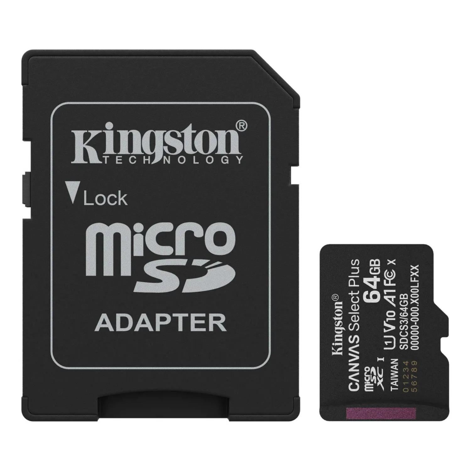 Memoria Micro SD 64GB 100MB/s Kingston Canvas Select