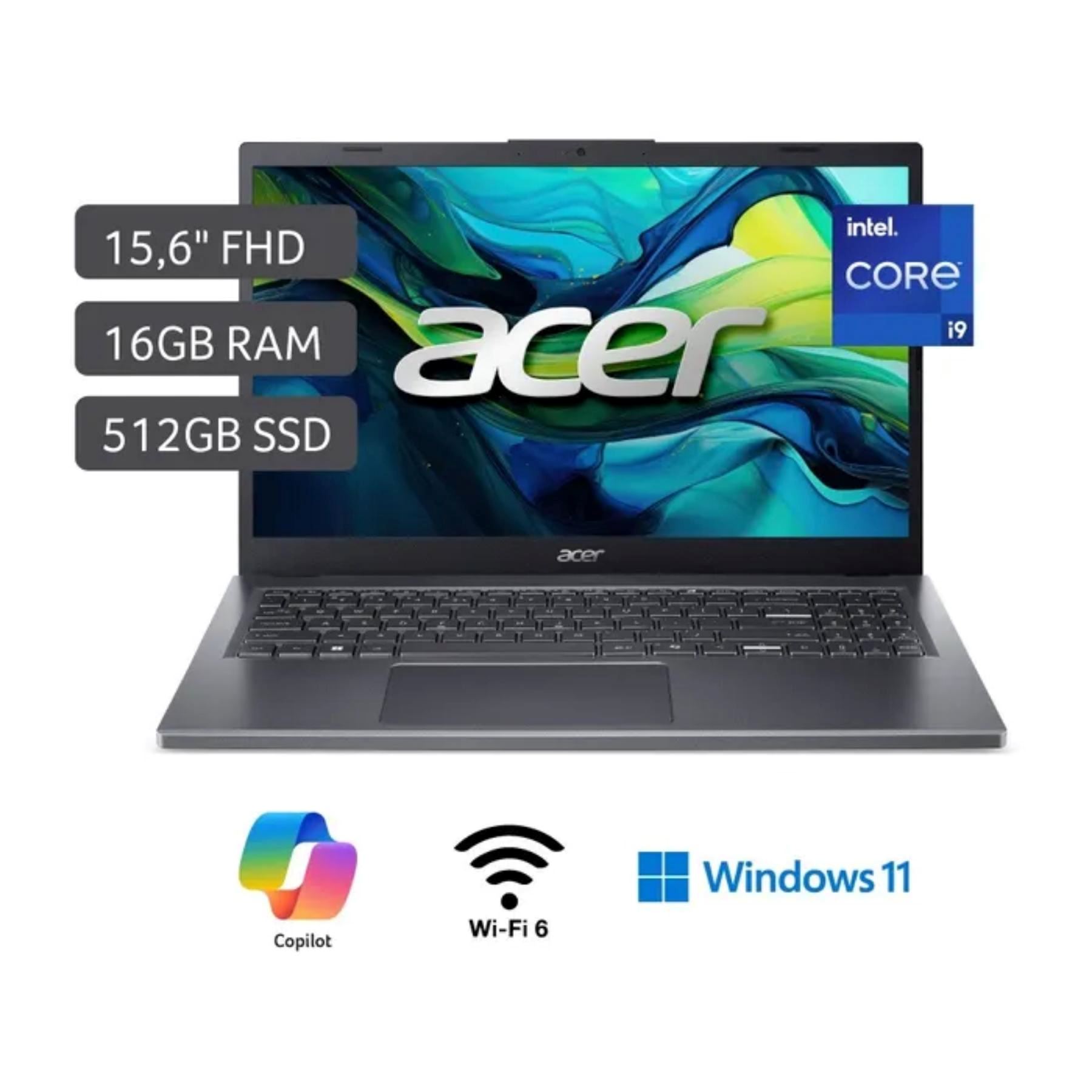 Laptop Acer Aspire 15.6" Windows 11 Home Intel Core i9-13900H 16GB 512GB SSD