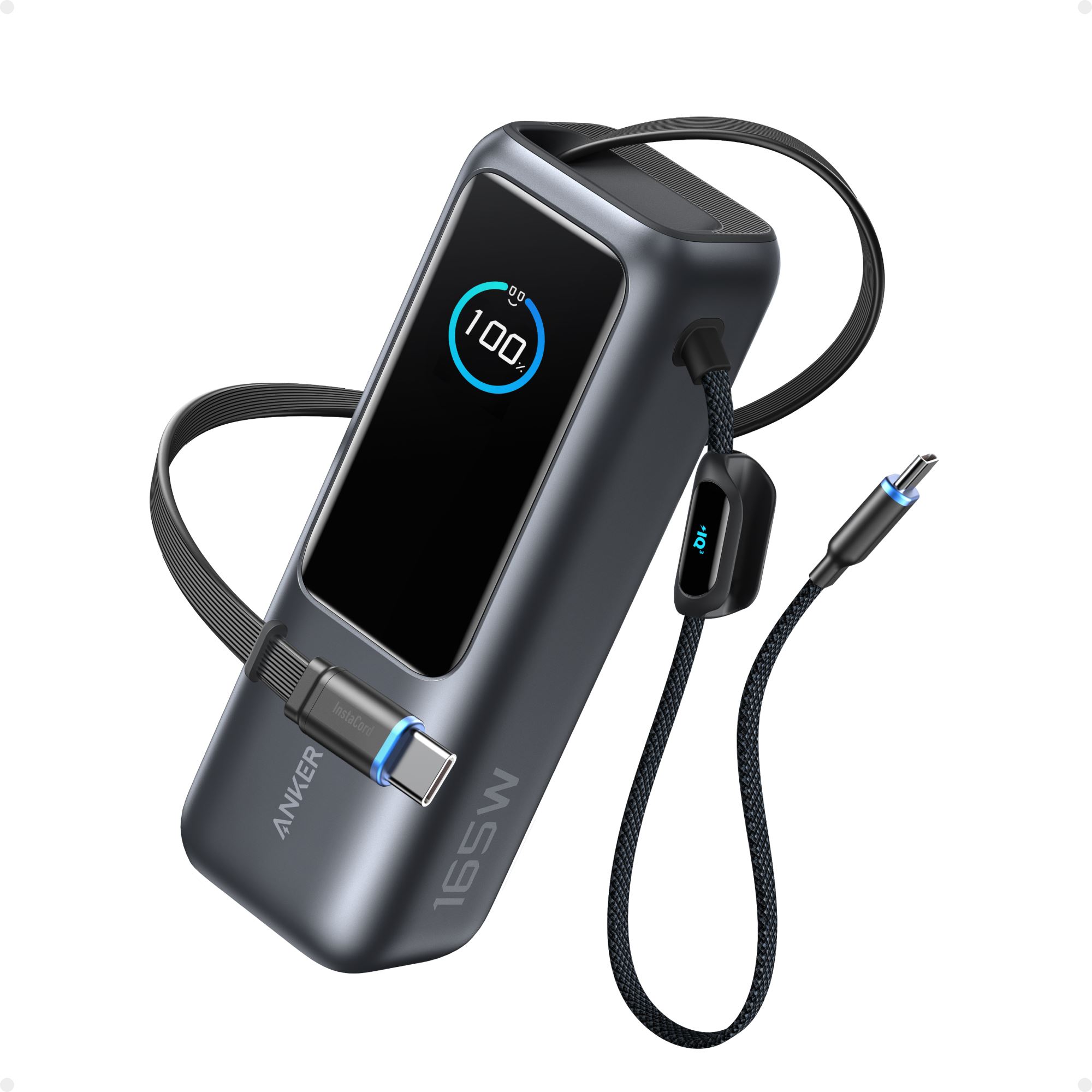 Anker Power Bank 25K 165W Built-In USB-C and Retractable Cable H Offline UN Excl. CN Europe Black 1