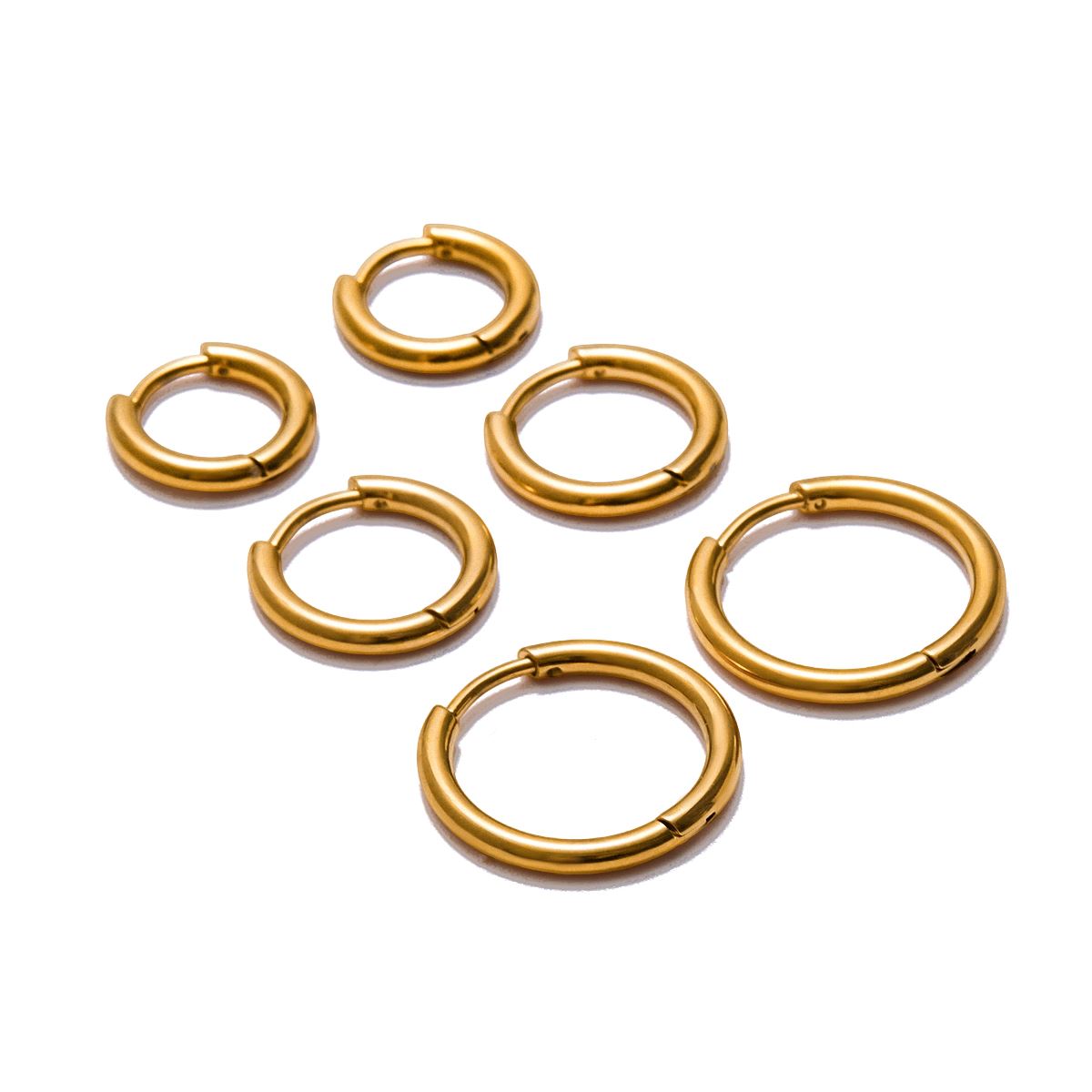 Aretes Argollas Huggie Dorado