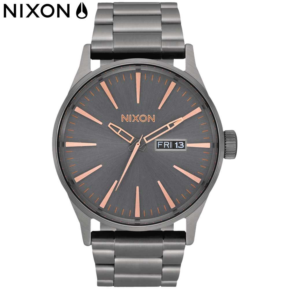 Reloj Nixon Sentry A3562785 Para Hombre Fecha Acero Inoxidable Gris Gunmetal
