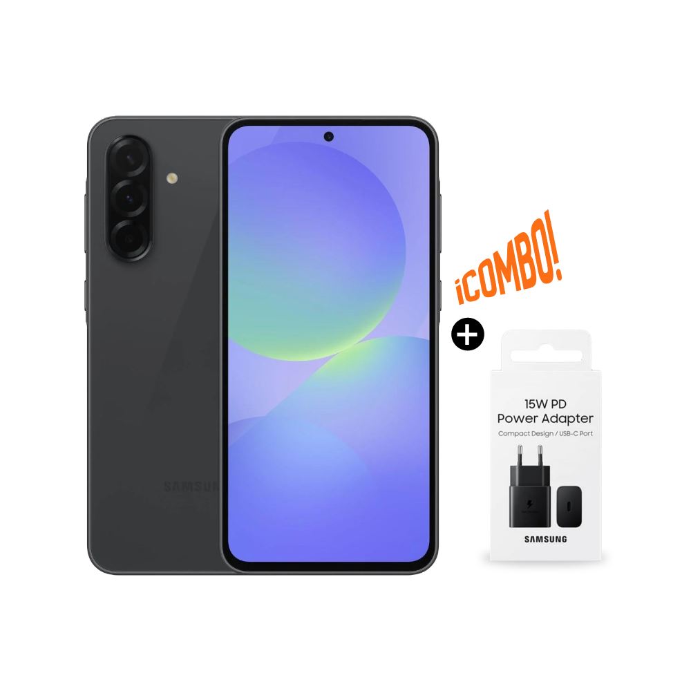COMBO SAMSUNG GALAXY A36 5G 6GB RAM 128GB ROM COLOR NEGRO + POWER ADAPTER 15W SAMSUNG COLOR NEGRO